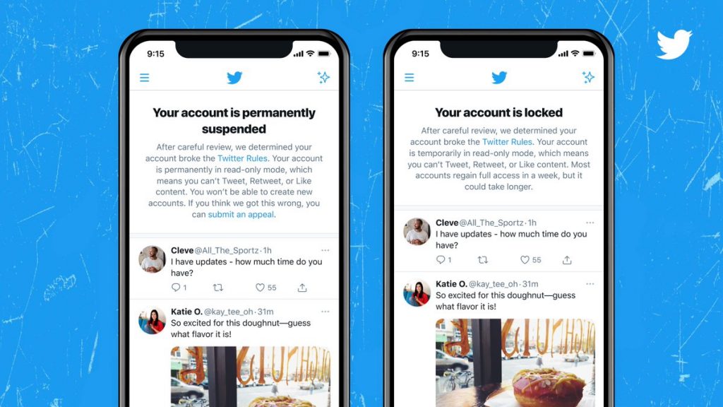 Twitter: le nuove notifiche per account sospesi